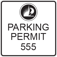 3991 White Employee Parking Decal